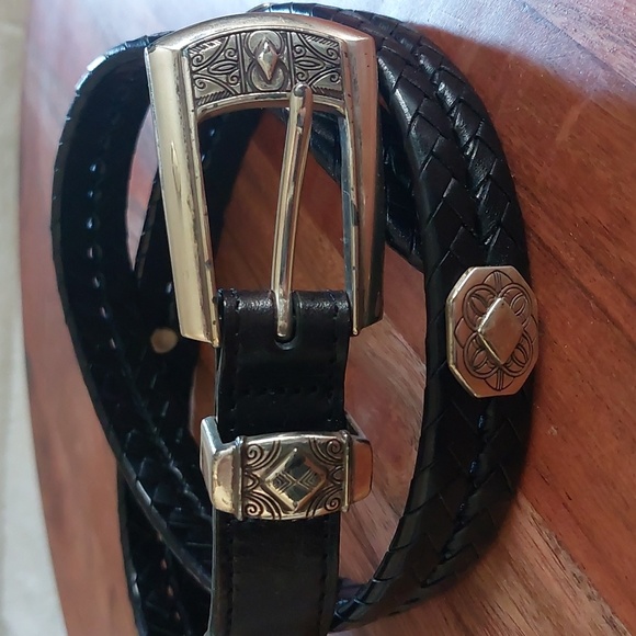 Brighton Accessories - Vintage Brighton Black Leather Belt,  Medium